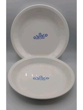 2 Corning Ware Blue Cornflower 9" X 1.25" Pie Plates Model P-309 Vintage